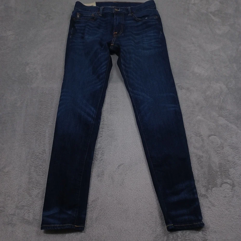 Abercrombie Fitch Jeans Mens 28x30 Blue Denim Tapered Preppy CAsual